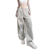 Super cool wide leg plain parachute fabric jogger pants