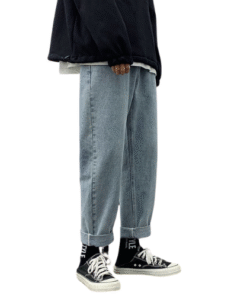 Korean style wide leg jeans, dynamic and youthful for men