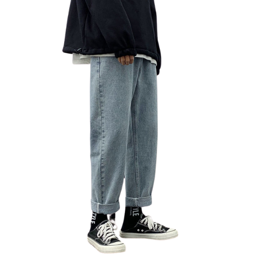 Korean style wide leg jeans, dynamic and youthful for men